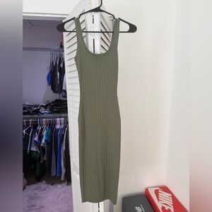 Windsor Sage Green Ribbed Maxi Dress